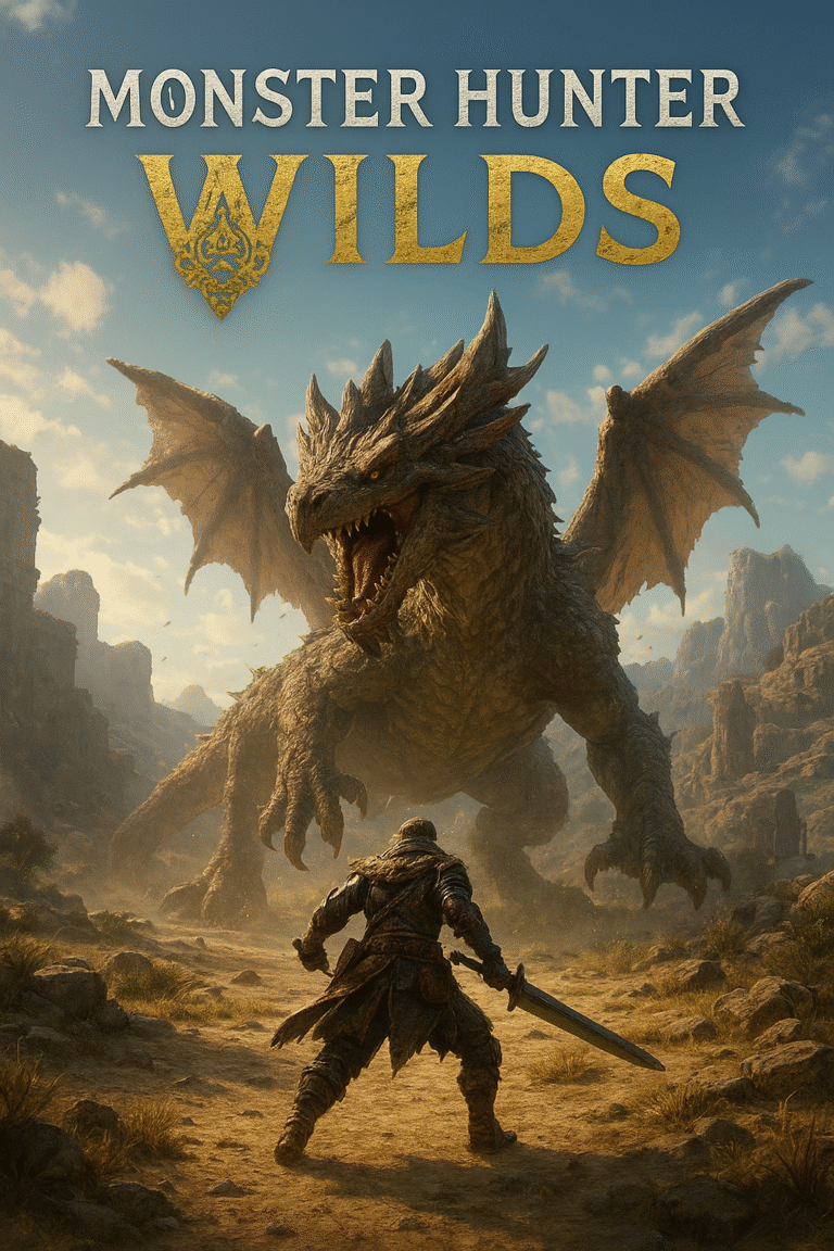 "Monster Hunter Wilds game logo featuring the official title and branding"